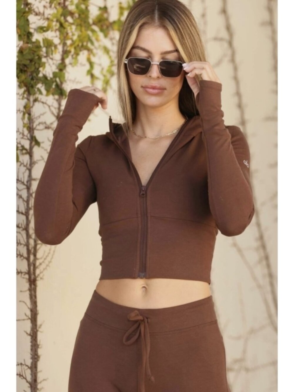 Alo Sway Bootcut Sweatpants Brownstone High-Rise Waist Waisted Flared Sweats S - Picture 6 of 13